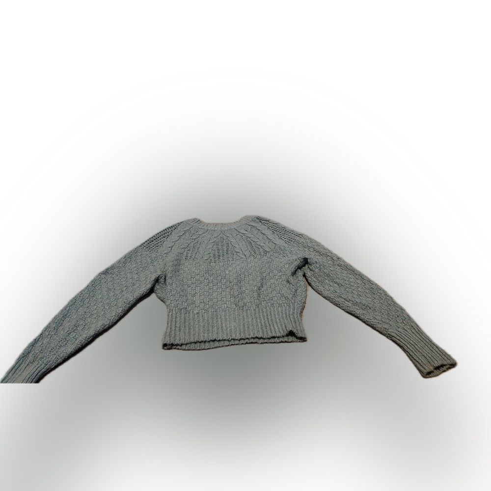 American Eagle Mock Neck Sweater Sofr Blue Knit Pullover Women’s Cozy Winter